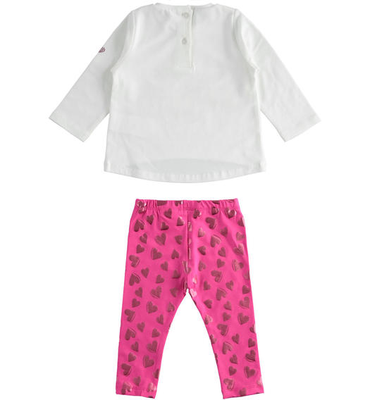 Outfit consisting of a top and leggings with hearts for girl from 6 months to 7 years Sarabanda PANNA-0112