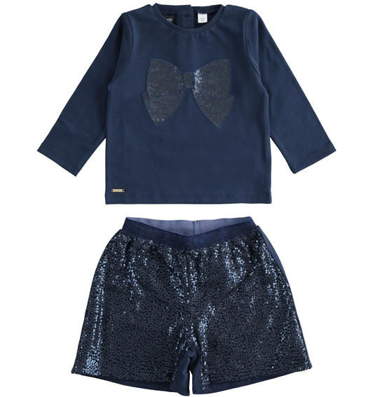 Sarabanda girl s shorts and t-shirt outfit from 9 months to 8 years NAVY-3854