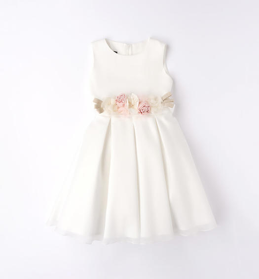 Sarabanda elegant occasion wear dress for girls from 8 to 16 years PANNA-ECRU'-8240