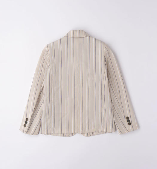 Sarabanda elegant striped jacket for boys from 8 to 16 years BEIGE-0435