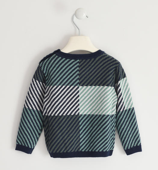 Sarabanda boy s all-over pattern, knit sweater from 9 months to 8 years VERDE SCURO-4254