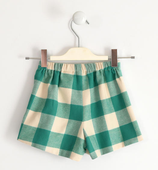 Sarabanda girl s check-pattern shorts from 9 months to 8 years VERDE-4646