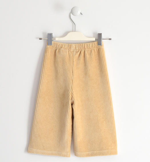 Sarabanda girl s ribbed chenille trousers from 9 months to 8 years BEIGE-0732