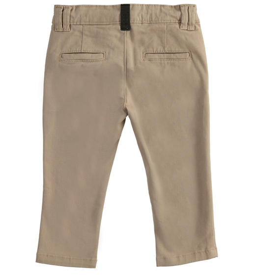Sarabanda boy s stretch twill trousers from 9 months to 8 years BEIGE-0416