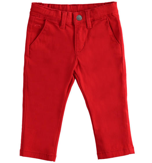 Sarabanda boy s stretch twill trousers from 9 months to 8 years ROSSO-2259
