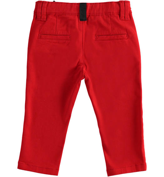Sarabanda boy s stretch twill trousers from 9 months to 8 years ROSSO-2259