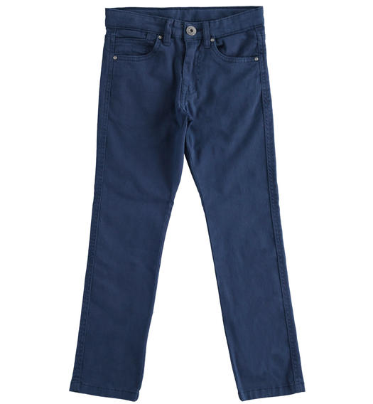 Five-pocket stretch twill trousers for boy from 6 to 16 years Sarabanda NAVY-3854