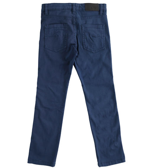 Five-pocket stretch twill trousers for boy from 6 to 16 years Sarabanda NAVY-3854