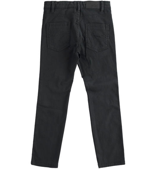 Five-pocket stretch twill trousers for boy from 6 to 16 years Sarabanda NERO-0658