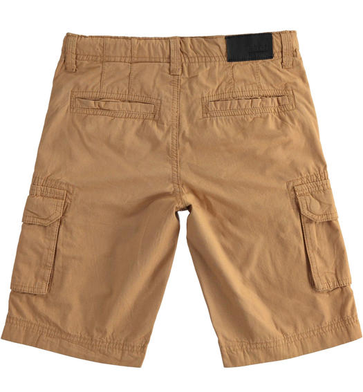 Pantalone corto modello cargo 100% cotone per bambino da 8 a 16 anni Sarabanda BISCOTTO-0946
