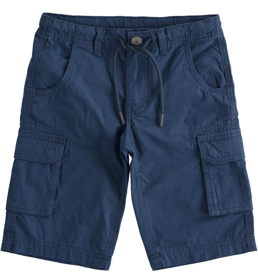 Sarabanda 100% cotton cargo model short trousers for boys from 8 to 16 years NAVY-3854