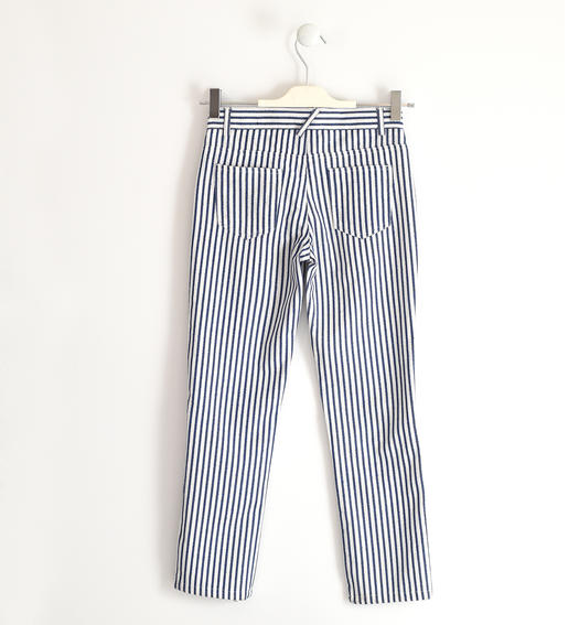 Sarabanda elegant trousers for boys from 8 to 16 years BLU-BIANCO-8004