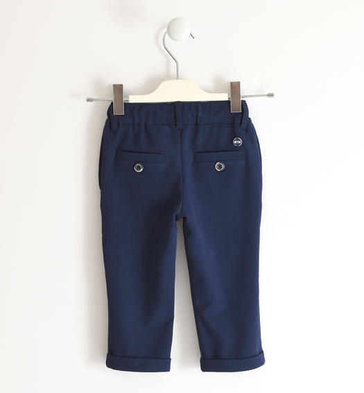 Fleece elegant trousers for boys by Sarabanda, from 6 months to 8 years NAVY-3854