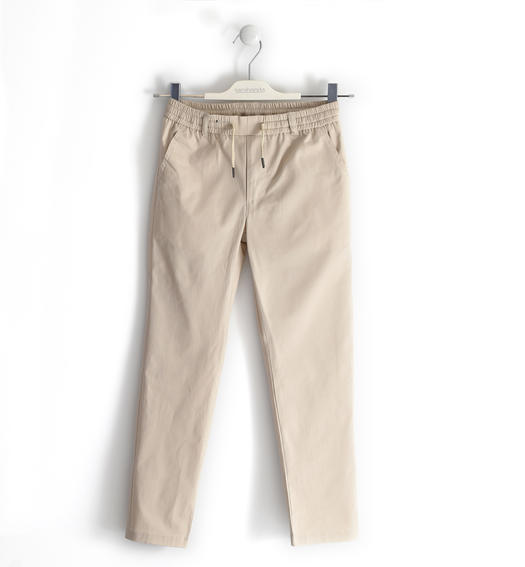 Sarabanda long regular fit boy s trousers from 8 to 16 years BEIGE-0421