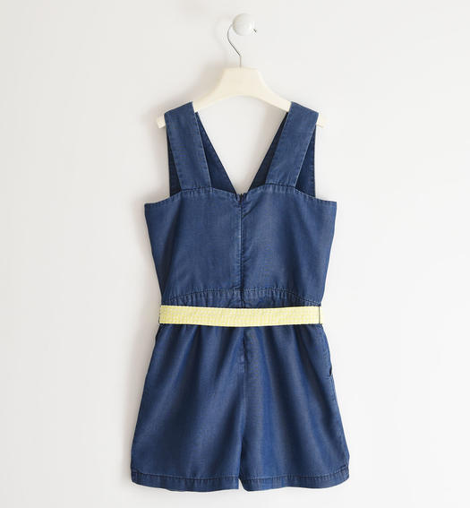 Sarabanda girl short dungaree in 100% lyocell from 8 to 16 years STONE WASHED-7450