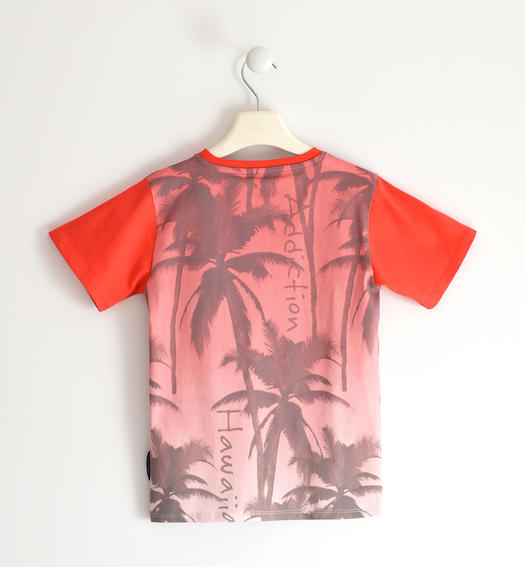 Sarabanda T-shirt for boys in 100% cotton with palm trees from 8 to 16 years CORALLO-2232