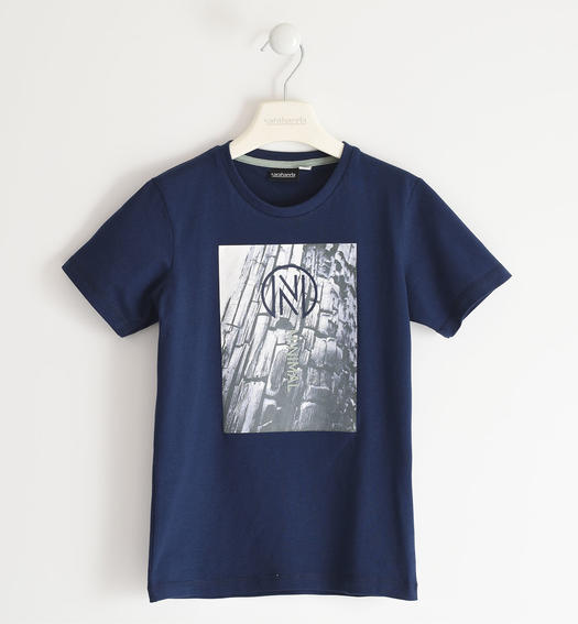 Sarabanda 100% cotton T-shirt for boys with different prints from 8 to 16 years NAVY-3854