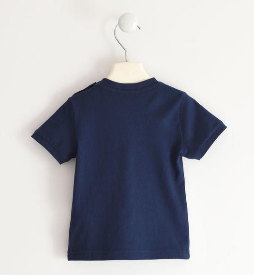 Sarabanda 100% cotton T-shirt for boys with photographic print from 6 months to 8 years NAVY-3854