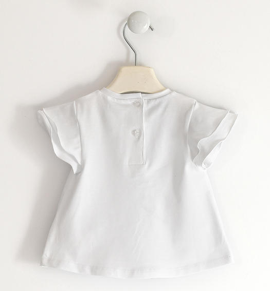 Sarabanda baby girl t-shirt with tulle bow from 6 months to 8 years BIANCO-0113