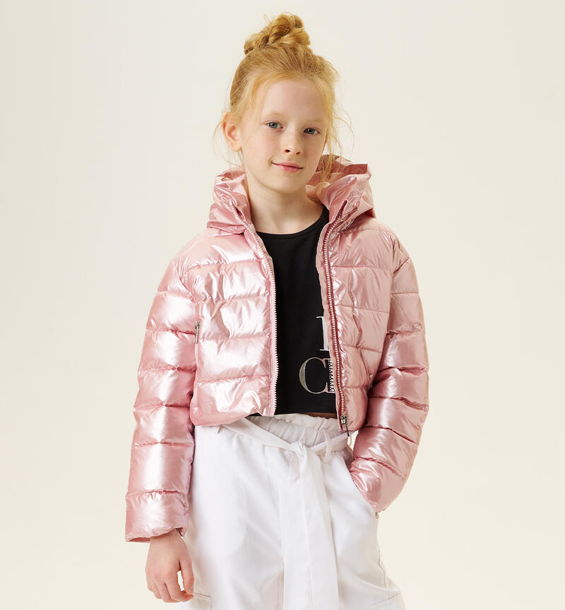 Girls' pink 100-gram padded jacket ROSA CHIARO-2617
