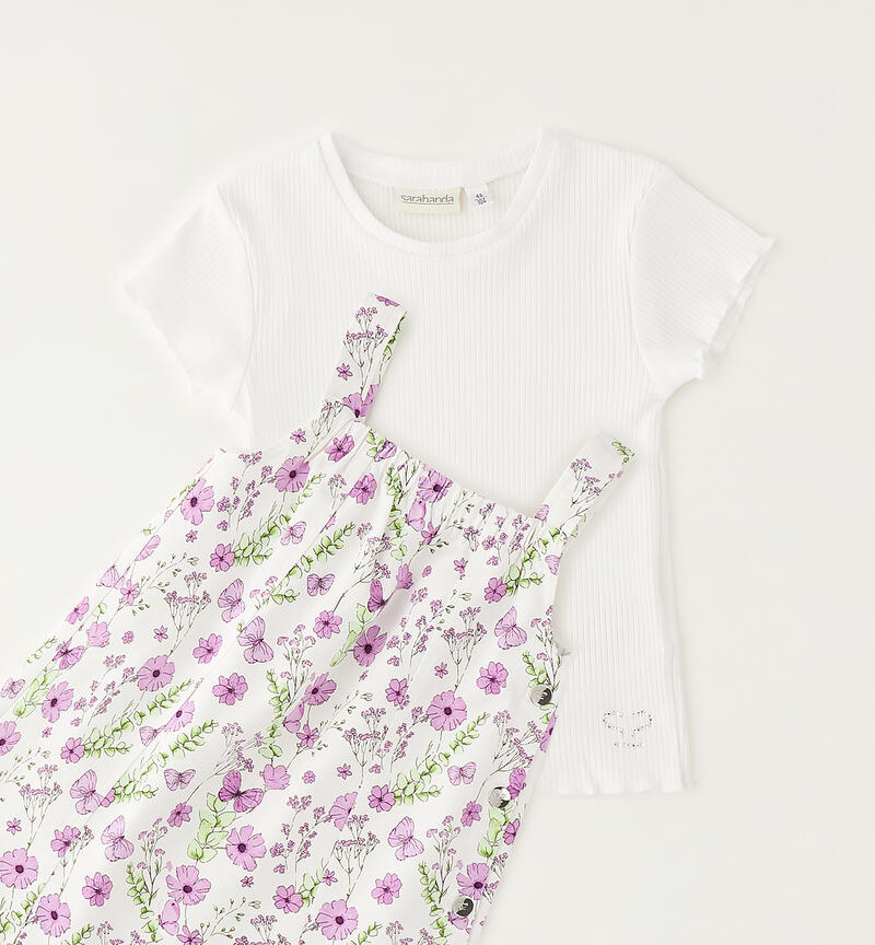 Floral dress for girls BIANCO-0113