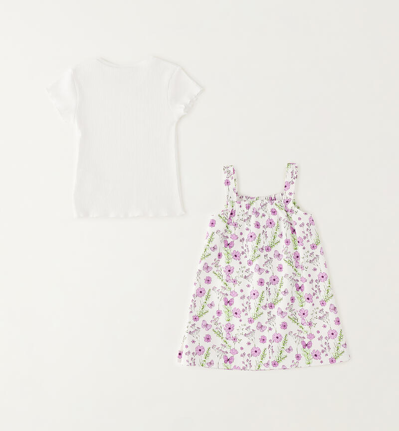 Floral dress for girls BIANCO-0113