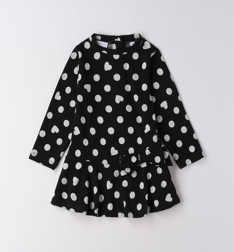 Abito bambina a pois NERO-0658