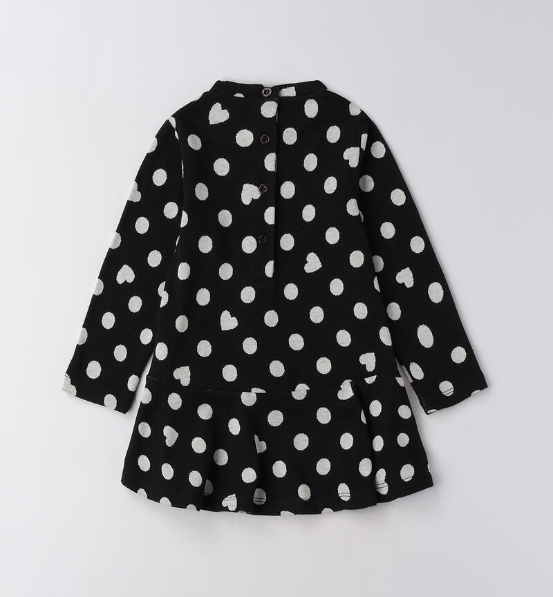 Abito bambina a pois NERO-0658
