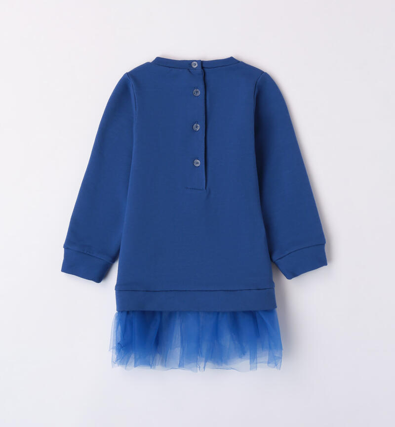 Sarabanda dress with tulle flounces for girls from 9 months to 8 years BLU-3766