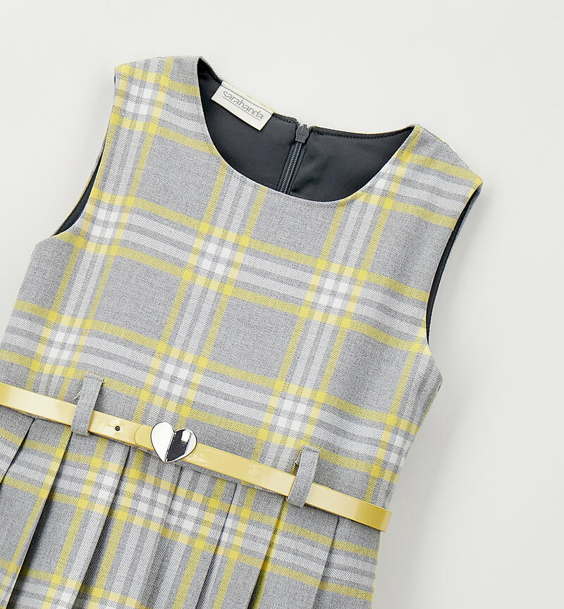 Abito bambina con cintura GRIGIO MELANGE-8992