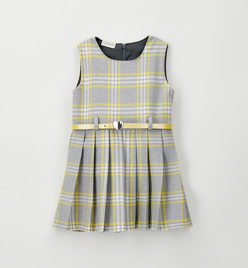 Abito bambina con cintura GRIGIO MELANGE-8992