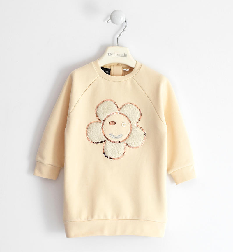 Sarabanda girl's dress with flower from 12 months to 8 years GESSO-0214