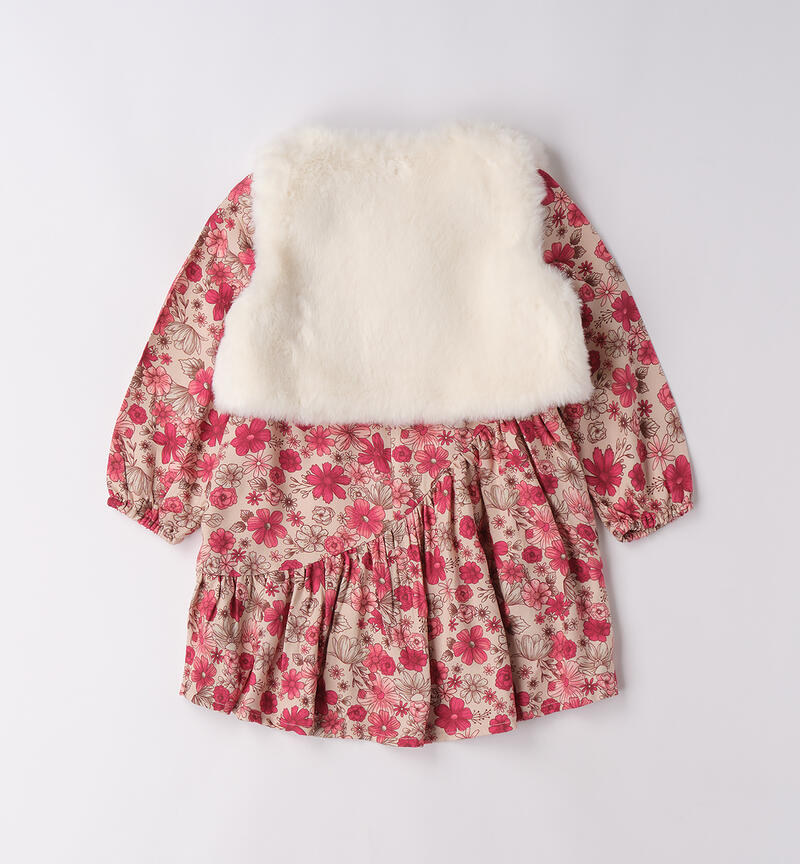 Abito bambina con gilet CILIEGIA-CIOCCOLATO-6BUH
