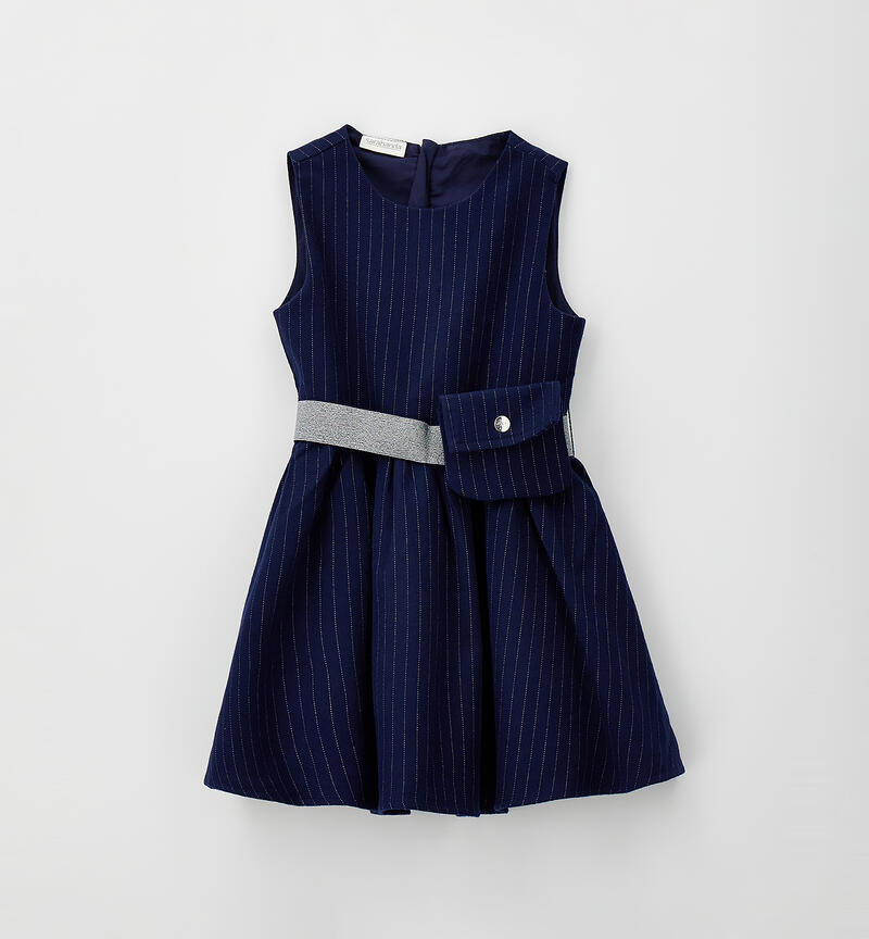 Abito bambina con tasca NAVY-3854