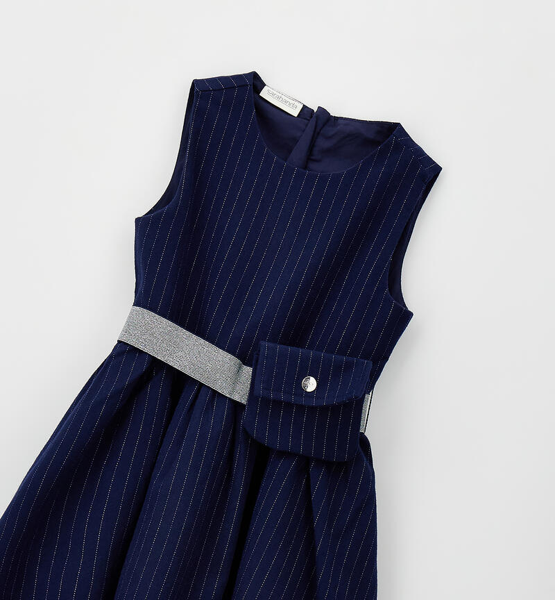 Abito bambina con tasca NAVY-3854