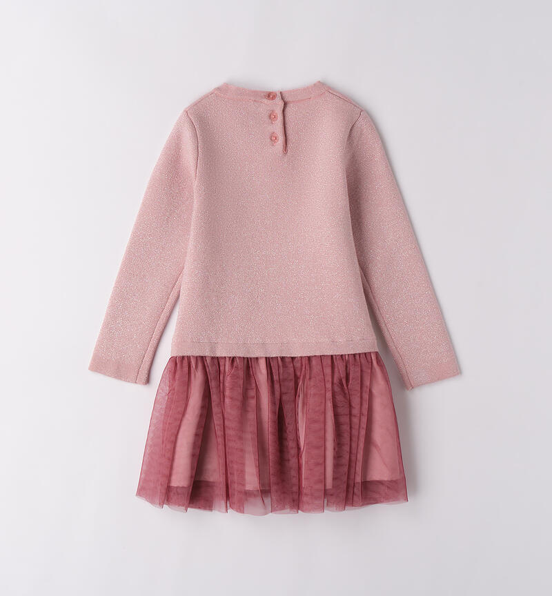 Abito bambina con tulle ROSA-2524
