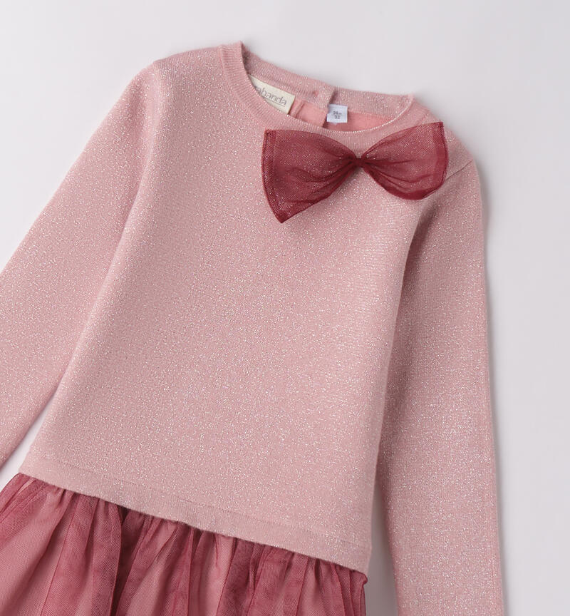 Abito bambina con tulle ROSA-2524