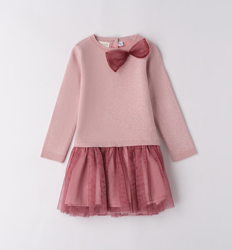 Abito bambina con tulle ROSA-2524