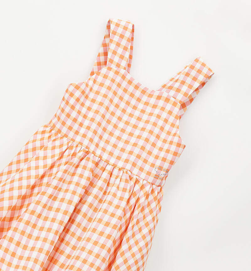 Abito bambina fantasia check ARANCIO-1814