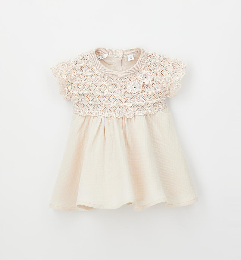 100% cotton baby girl dress CRYSTAL GRAY-2911