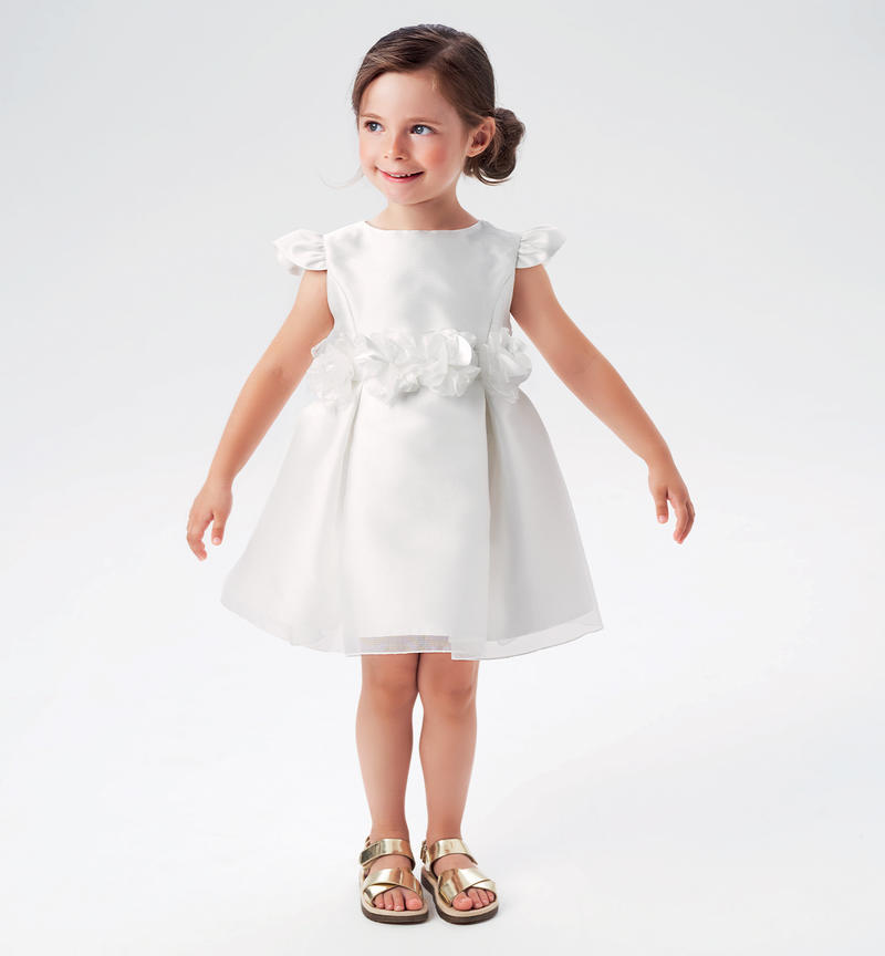 Abito cerimonia con cintura bambina da 9 mesi a 8 anni Sarabanda PANNA-0112
