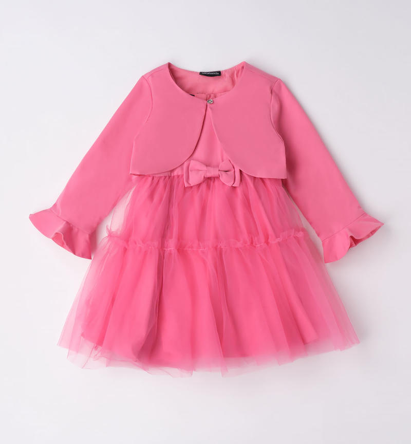 Abito cerimonia con coprispalle bambina da 9 mesi a 8 anni Sarabanda ROSA-2426