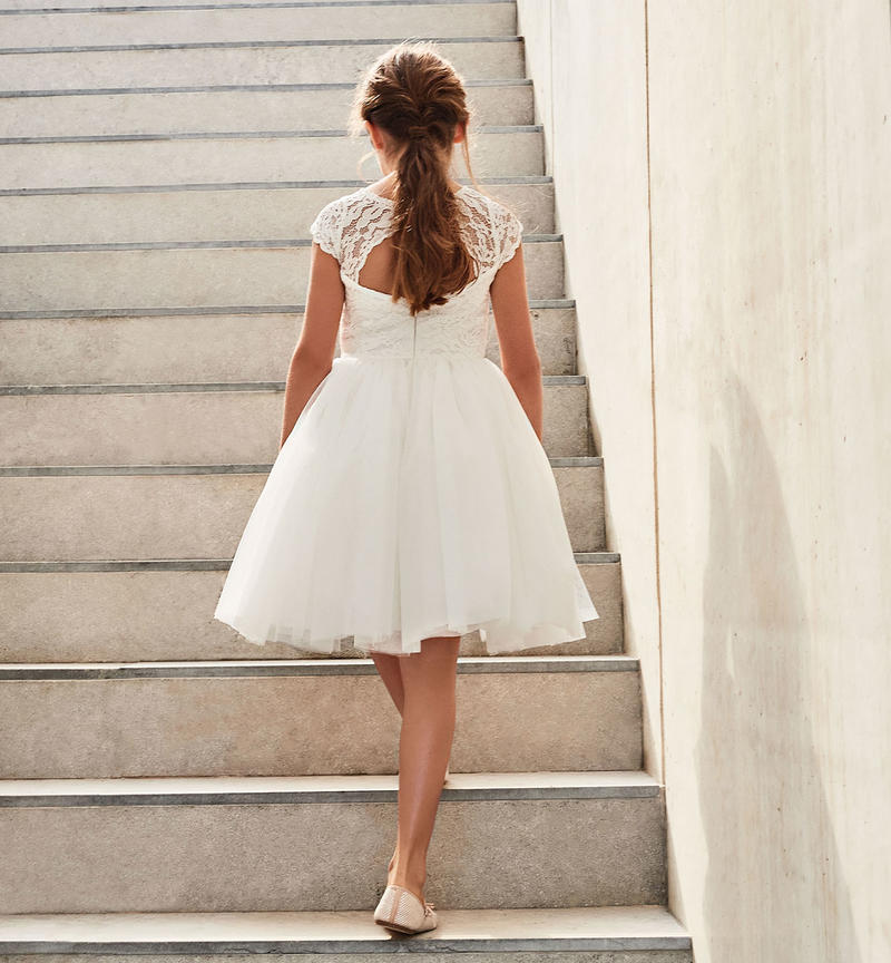 Abito cerimonia ragazza in tulle da 8 a 16 anni Sarabanda PANNA-0112