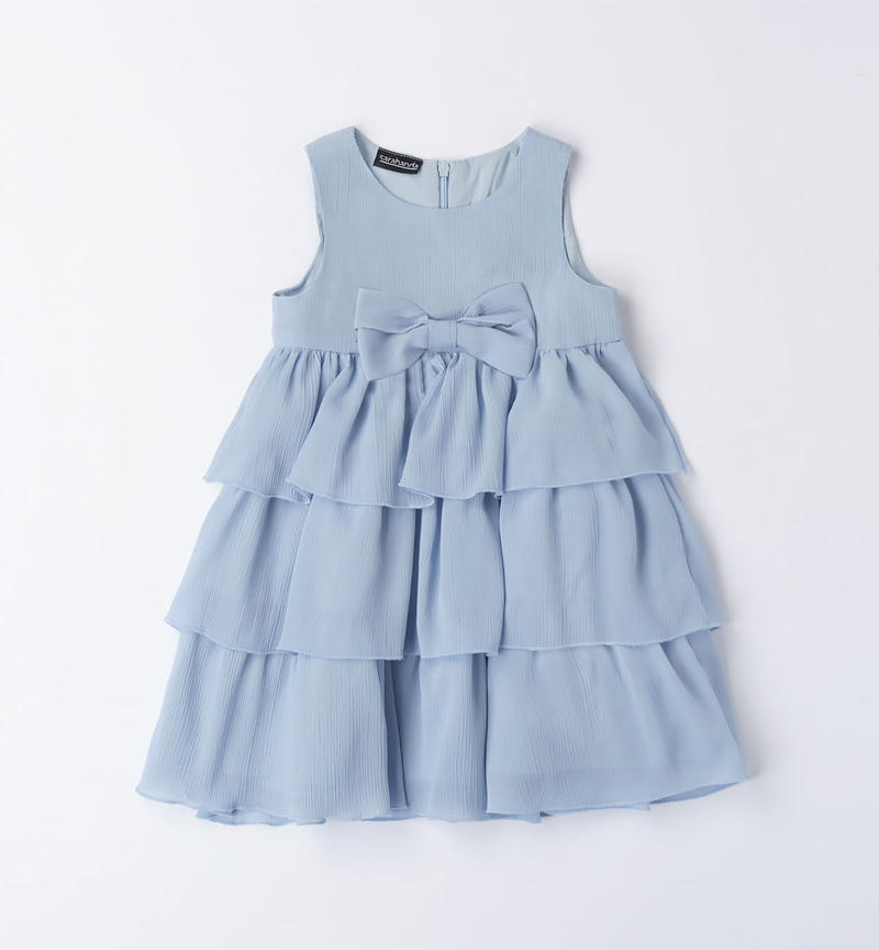 Abito elegante fiocco bambina da 9 mesi a 8 anni Sarabanda BLU-3632