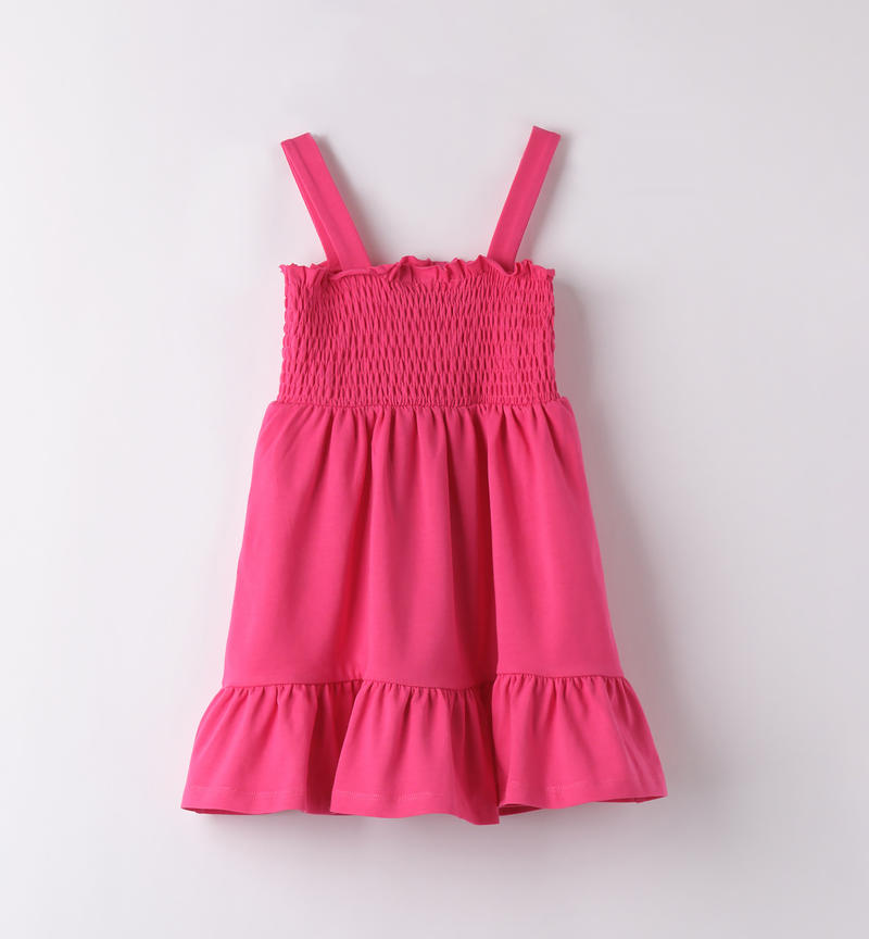 Sarabanda summer dress for girls from 9 months to 8 years FUXIA-2437