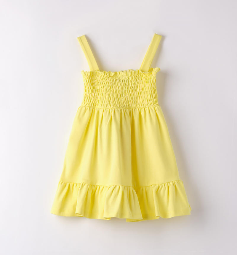 Sarabanda summer dress for girls from 9 months to 8 years GIALLO-1417