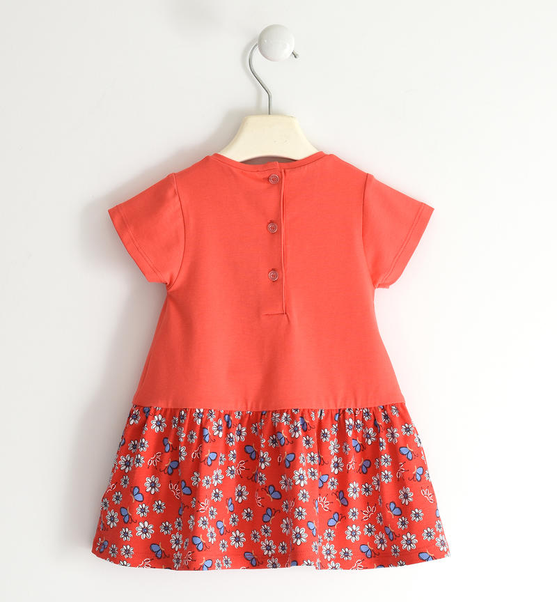 Sarabanda floral dress with sequins for girls from 12 months to 8 years ROSSO-2152