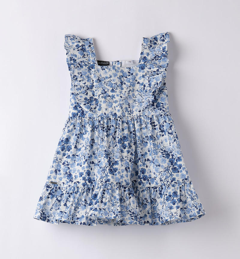 Sarabanda blue floral dress for girls from 9 months to 8 years PANNA-AZZURRO-6VQ4