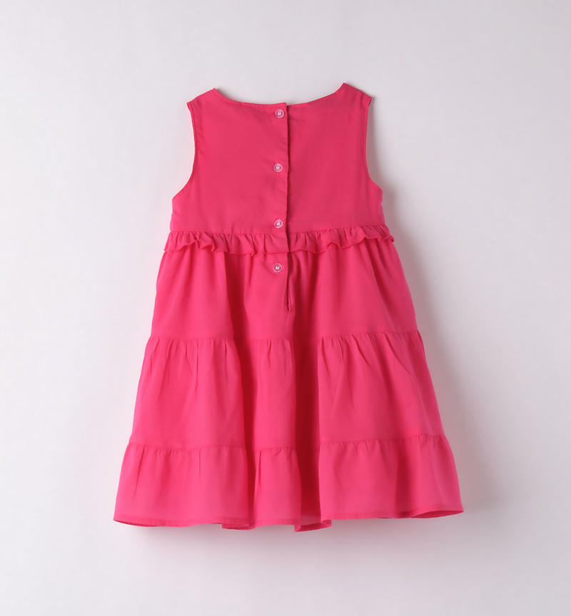 Sarabanda cool 100% cotton dress for girls from 9 months to 8 years FUXIA-2437