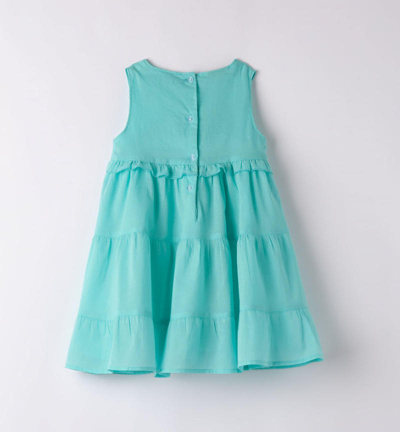 Sarabanda cool 100% cotton dress for girls from 9 months to 8 years VERDE MENTA-4431